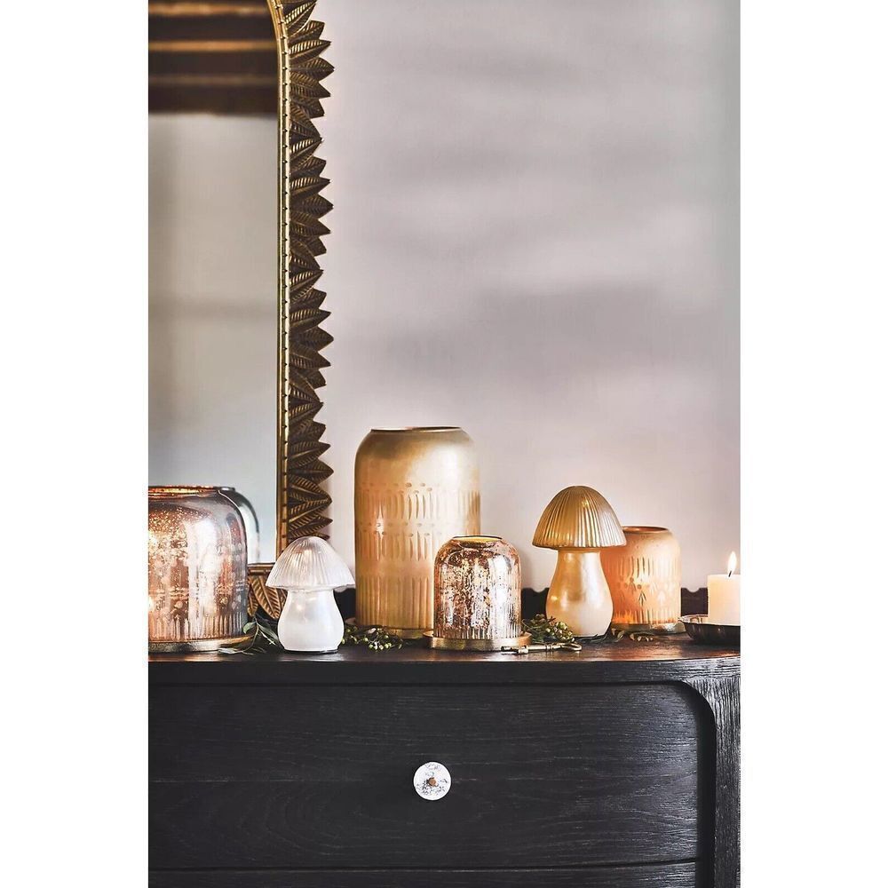 ANTHROPOLOGIE Illuminated Mushroom Light-Up Forest Whimsical Silver Small New - Picture 2 of 4